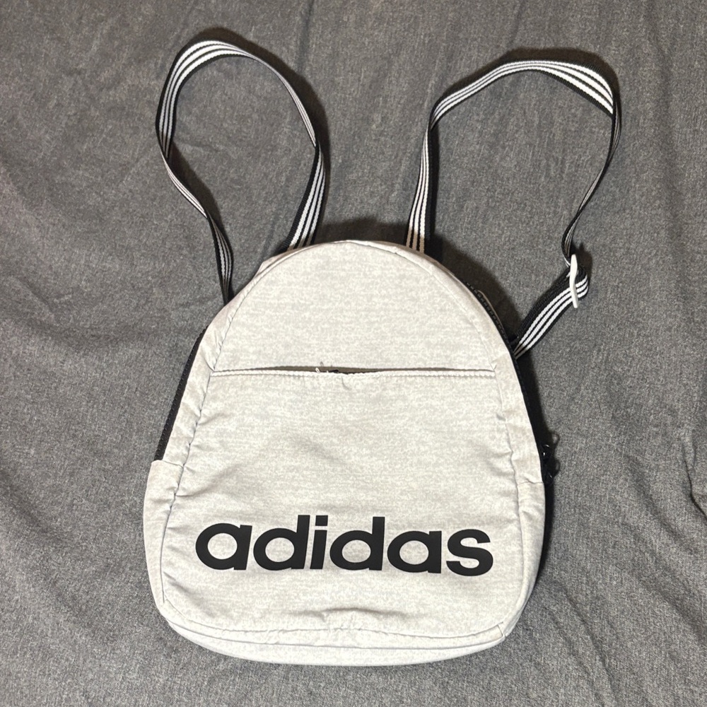 Adidas Light Gray Backpack with Black Logo